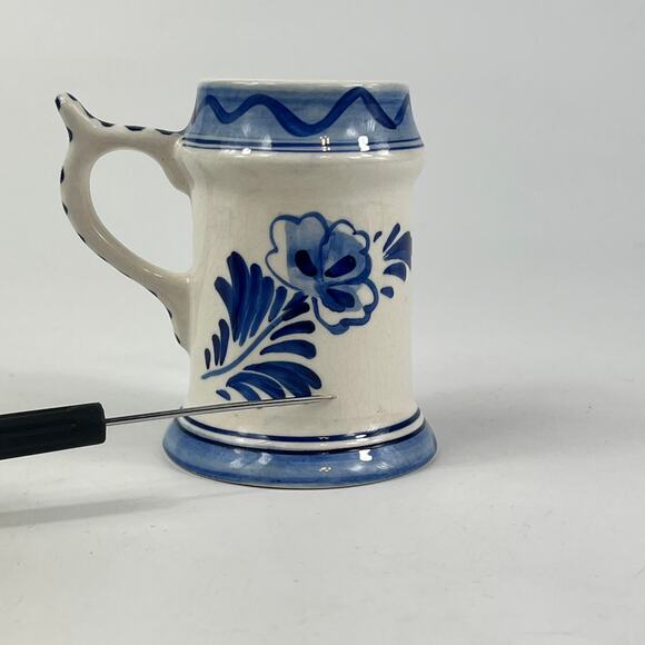 Netherlands Holland Delfts Blue Mini Novelty Mug Travel Souvenir Vtg Windmill - Picture 11 of 14